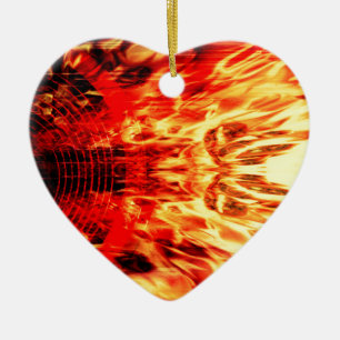 Music speaker with flames ceramic ornament