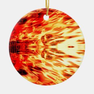 Music speaker with flames ceramic ornament