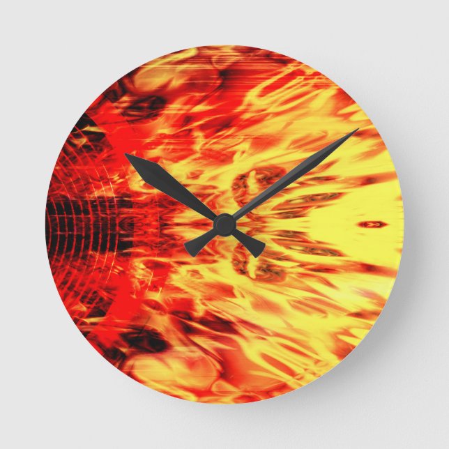 Music speaker with flames round clock (Front)