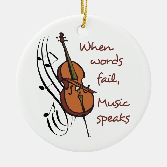 Music Speaks Ceramic Ornament (Front)