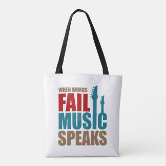 Music Speaks Typo Tote Bag