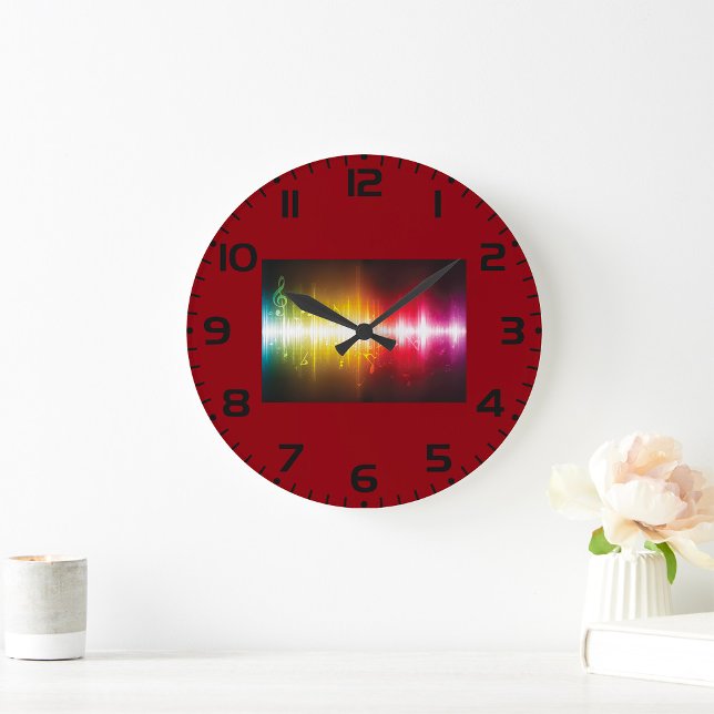 Music Spectrum Soundwave Vibrant Audio Visualizer  Large Clock (Creator Uploaded)