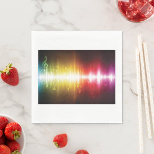 Music Spectrum Soundwave Vibrant Audio Visualizer  Napkin