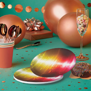 Music Spectrum Soundwave Vibrant Audio Visualizer  Paper Plate