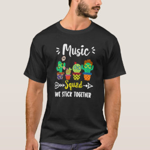 Music Squad  School Cactus Team Music Teacher Crew T-Shirt