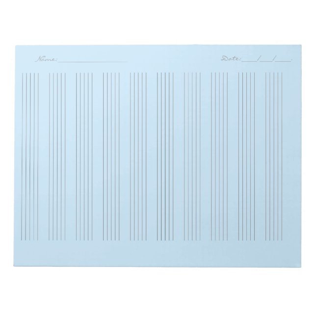 Music Staff Paper – Printable Sheet Music Notepad (Front)