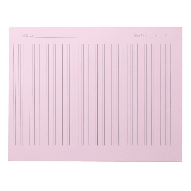 Music Staff Paper – Printable Sheet Music Notepad (Front)