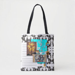 Music staff tote bag