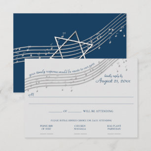 Music Star of David Mitzvah RSVP  Invitation