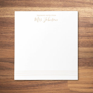 Music Stave Teacher Notes Elegant Script