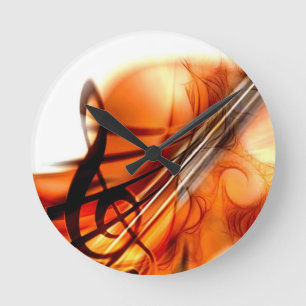 Music  Stringed Instruments Violin Destiny Dance Round Clock