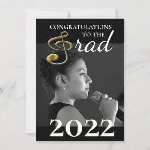 Music Student Graduation Announcement Treble Clef