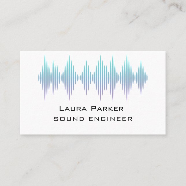 Music Studio Professional Sound Engineer Minimal B Business Card (Front)