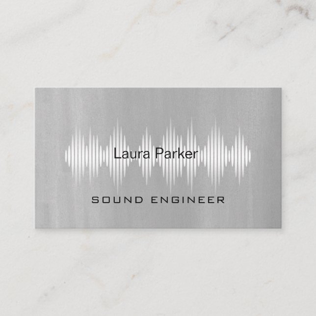 Music Studio Professional Sound Engineer Minimal B Business Card (Front)