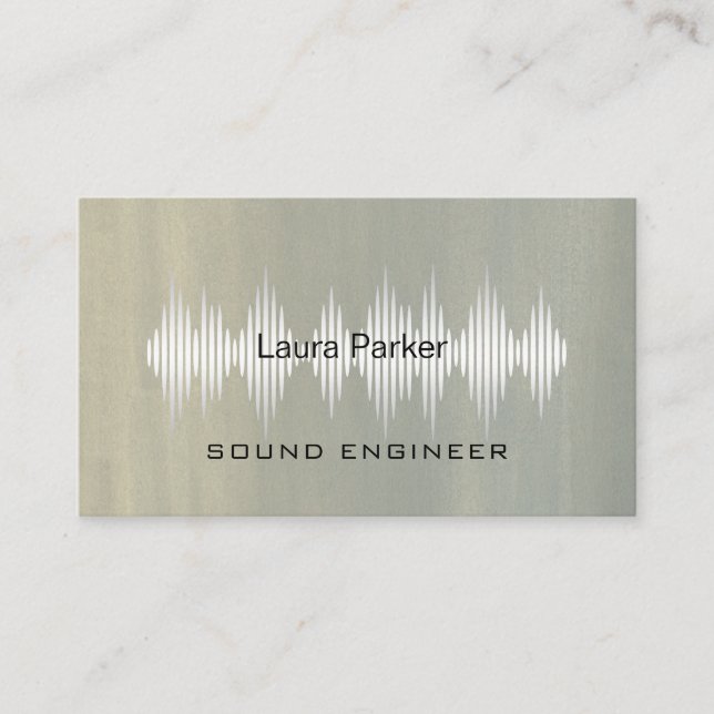 Music Studio Professional Sound Engineer Minimal B Business Card (Front)
