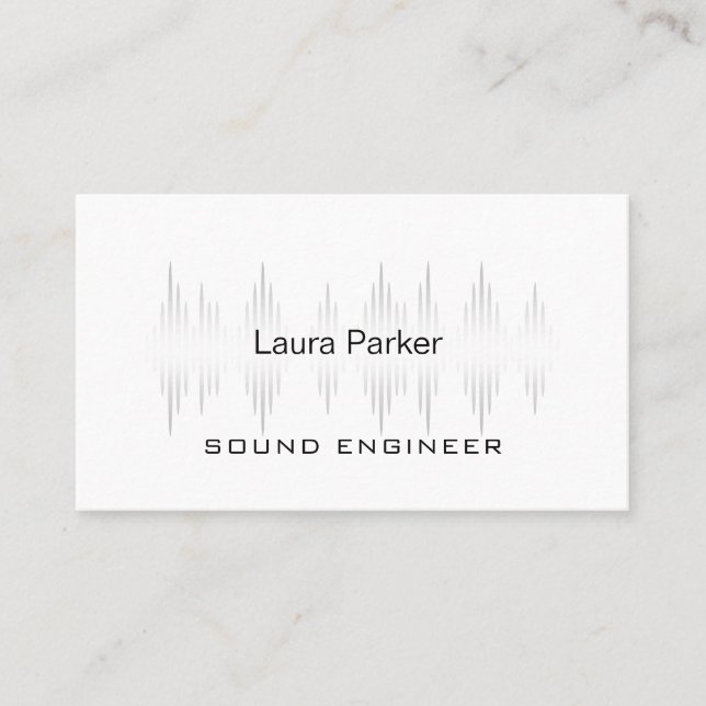 Music Studio Professional Sound Engineer Minimal Business Card (Front)