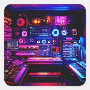 Music Studio Square Sticker