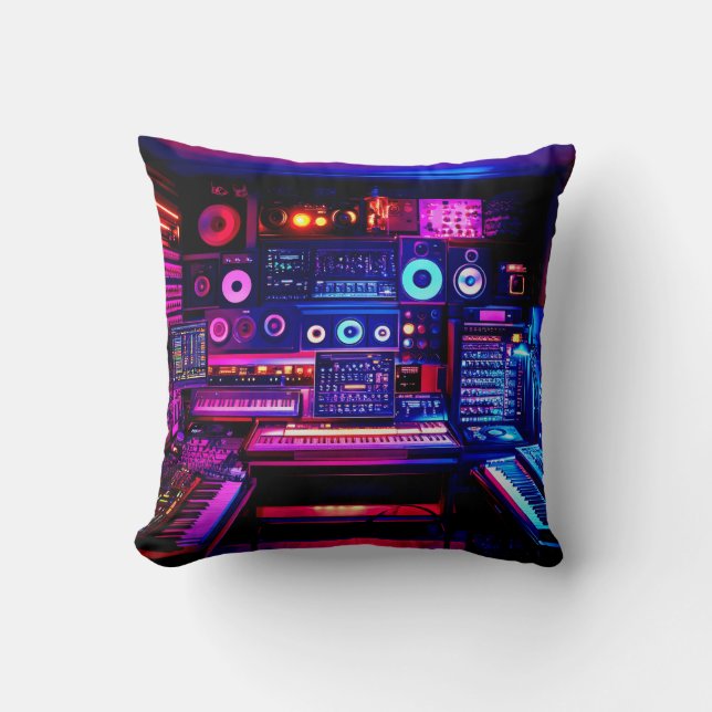 Music Studio Throw Pillow (Front)