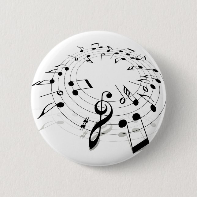 Music Swirl 2 Inch Round Button (Front)