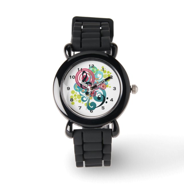 Music Swirl Glitter Watch (Front)