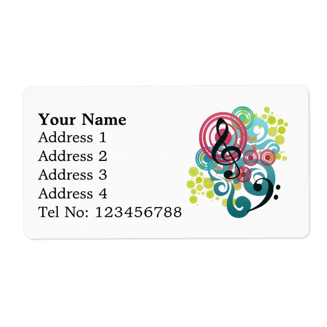 Music Swirl Shipping labels (L) (Front)