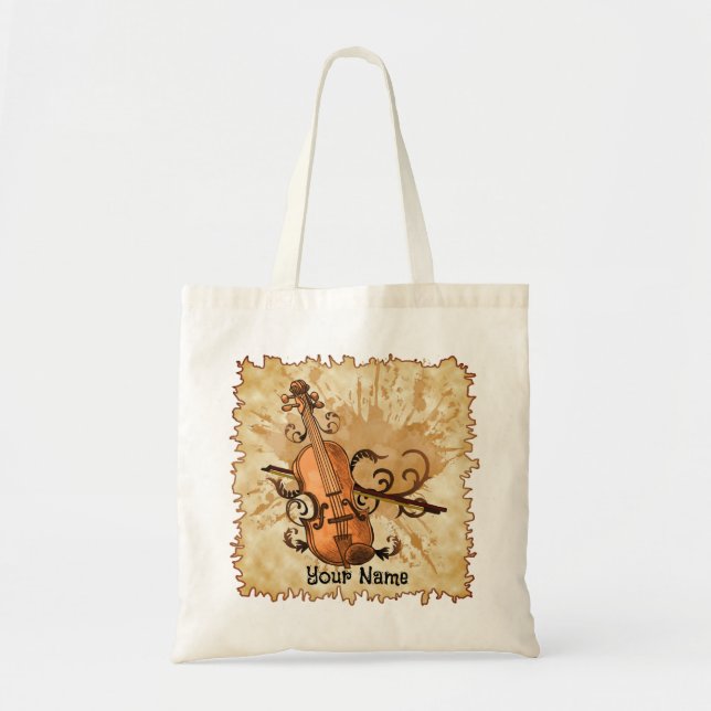 Music Swirl Violin tote bag (Front)