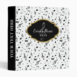 Music Symbol Pattern Modern Musical Binder
