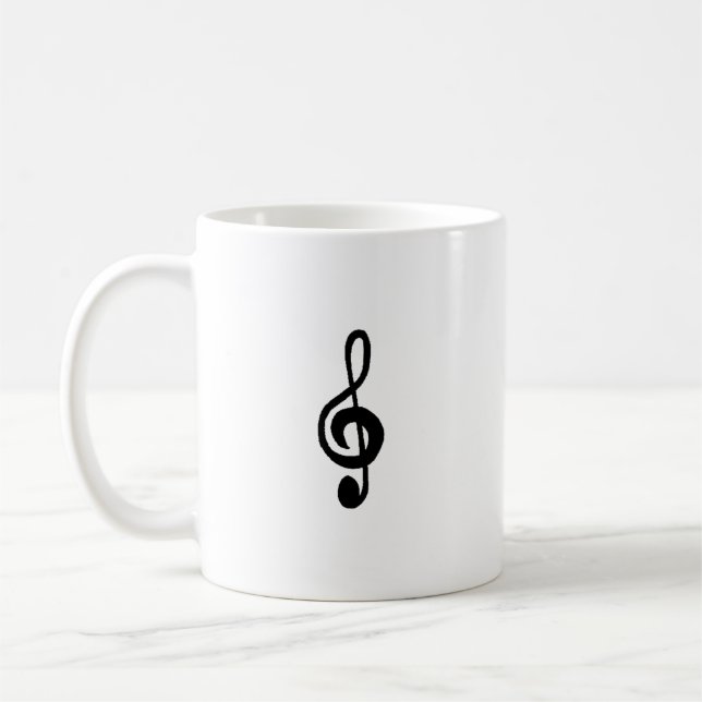 Music Symbol Treble Clef Simple Musical Coffee Mug (Left)