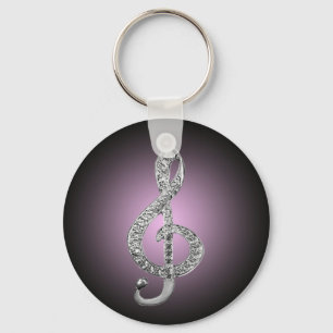 Music Symbols G-clef Keychain