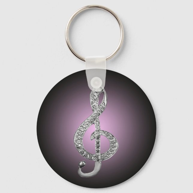 Music Symbols G-clef Keychain (Front)