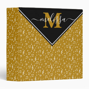 Music symbols personalized binder