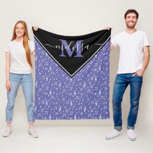 Music symbols personalized  fleece blanket