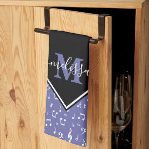 Music symbols personalized  kitchen towel