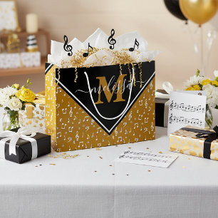 Music symbols personalized   large gift bag