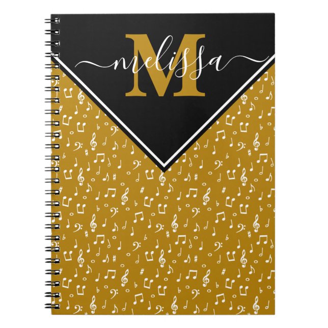 Music symbols personalized  notebook (Front)