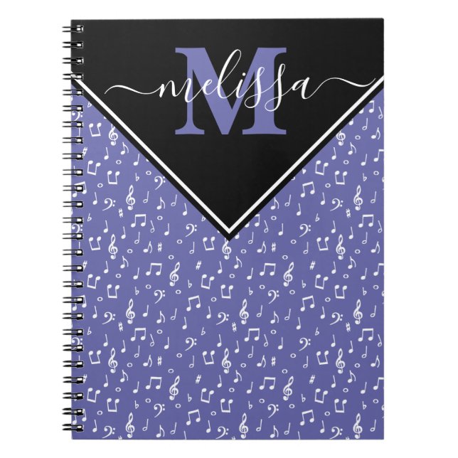 Music symbols personalized  notebook (Front)