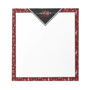 Music symbols personalized notepad