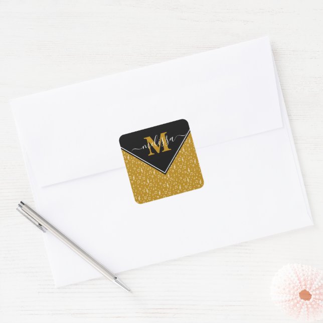 Music symbols personalized  square sticker (Envelope)