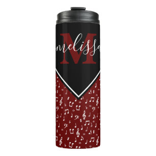 Music symbols personalized thermal tumbler