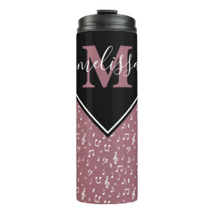 Music symbols personalized thermal tumbler