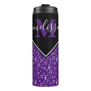 Music symbols personalized thermal tumbler