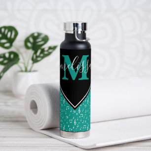 Music symbols personalized  water bottle