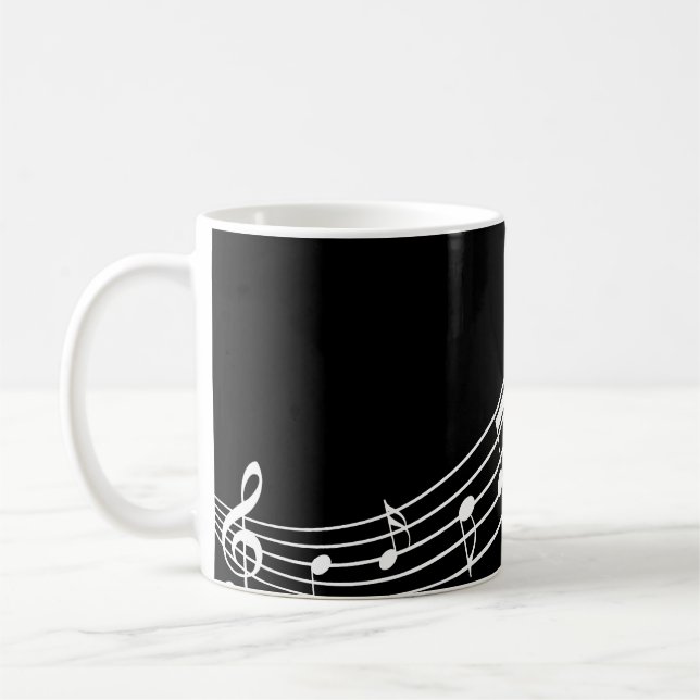Music Symbols Wavy Staffs Musician's Mug (Left)