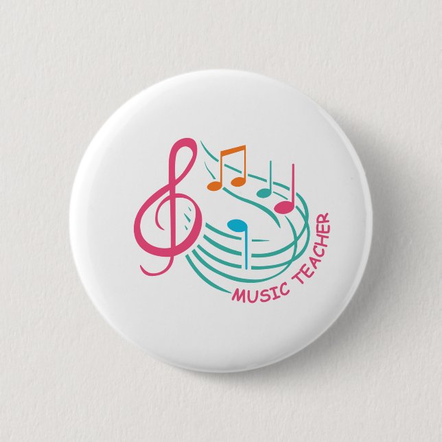 music teacher 2 inch round button (Front)