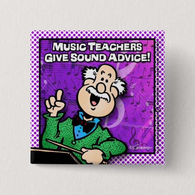 Music Teacher 2 Inch Square Button (Front)