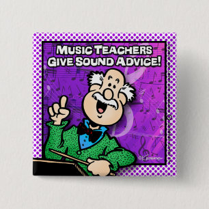 Music Teacher 2 Inch Square Button