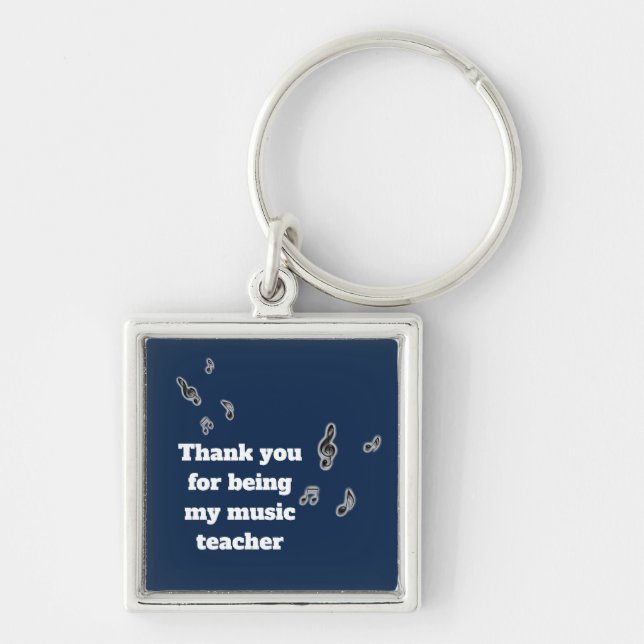 Music Teacher Appreciation Music Notes Thank You Keychain (Front)