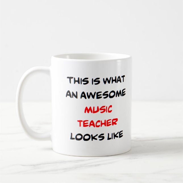 music teacher, awesome coffee mug (Left)