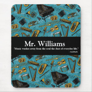 Music Teacher, Back To School, Instruments Mouse Pad