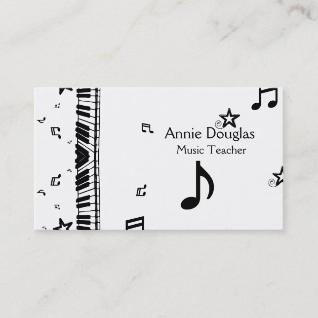 Music Teacher Business Cards (Front)
